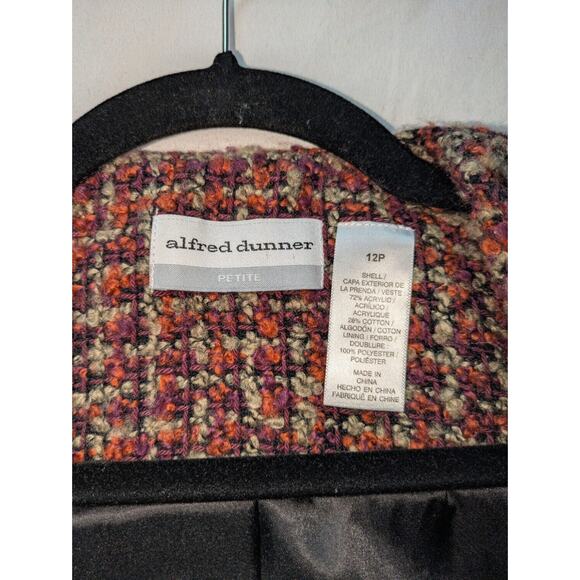 Alfred Dunner‎ Blazer Womens 12 Petite Boucle Multicolor Lined Tweed Jacket - Picture 8 of 8
